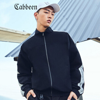 CABBEEN 卡宾 男装黑色宽松夹克衫春季时尚青春个性青年防风外套H 3181138511