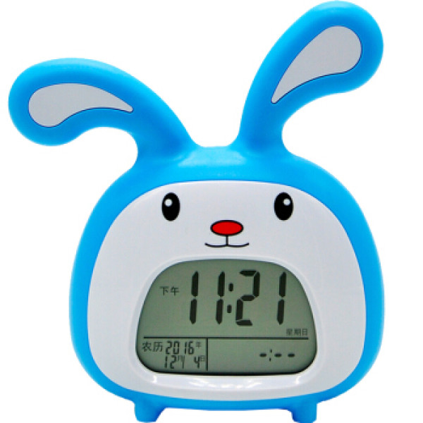 可爱卡通静音学生闹钟儿童音乐闹铃带夜灯卧室床头电子钟家用时尚创意