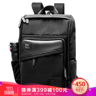 LEXON 乐上 电脑包休闲双肩包15.6英寸笔记本商务大容量旅行男士背包书包黑色