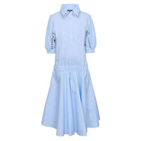 VERSACE VERSUS 范思哲 范瑟丝 18春夏 女士浅蓝色连衣裙 BD00950 BT21036 B1361  40