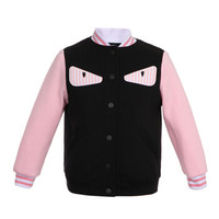 FENDI 芬迪 奢侈品童装女童小怪兽之眼棉质立领长袖开衫卫衣 JFH055 5V0 F0UMD