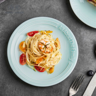 佳佰8英寸盘子2个装ins简约菜盘子西餐盘牛排盘鱼盘创意个性深盘浅盘