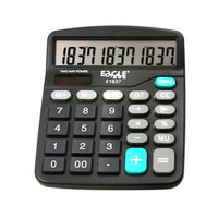 益而高（EAGLE）12位财务利器电脑按键双电源计算器 桌面计算机 办公用品 E1837