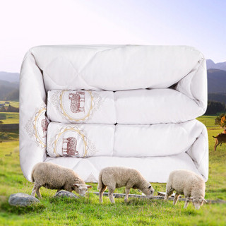 瑞卡丝家纺 羊毛被床上用品四季被空调房双人盖被 母子羊 200*230cm