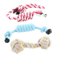 洛楚（Luxchic）宠物狗狗玩具套装 咬绳结棉绳玩具 小型犬玩具3件套