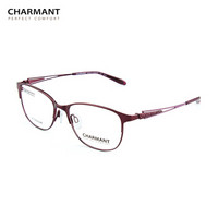 CHARMANT夏蒙 眼镜框女款全框β钛眼镜架近视配镜光学镜架CH10626 RE 52mm红色