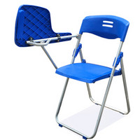 洛克菲勒培训椅可折叠带写字板办公会议写字椅子蓝色