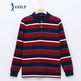 GOLF 高尔夫 新品条纹色T恤男商务休闲纯棉POLO衫青年 3701007