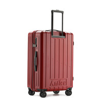 antler 安特丽 万向轮旅行箱包 商务行李箱男女拉杆箱 24英寸密码箱登机托运箱子 PC A857 红色