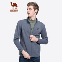 骆驼（CAMEL）男装 青年时尚休闲外套立领加厚开衫拉链卫衣男D8Q203537灰色_L