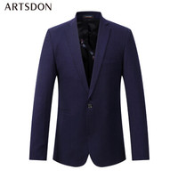 阿仕顿 秋季男士西服 商务休闲修身男西装外套EG10403 酒红 185/XXL