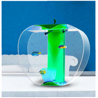 可丽爱（CLEAIR）鱼缸水族箱金鱼热带鱼水草造景生态智能触控LED灯小型 苹果微型迷你mini 苹果缸 绿色