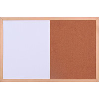 AUCS 60*90cm 软木板白板组合留言板 办公会议教学家用照片墙公告板