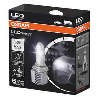 欧司朗(OSRAM) LED HB4/9006 汽车灯泡大灯近光灯远光灯 无损改装 酷炫白光6000K 两支装