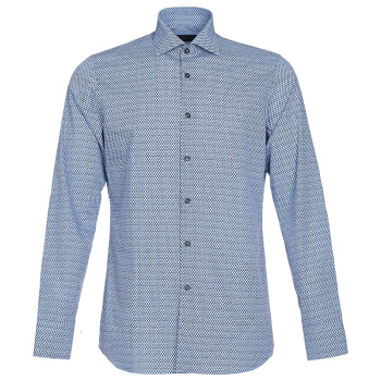 PRADA 普拉达 男士几何图案棉质长袖衬衫  UCN046 1LQ3 F0012