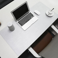 BUBM 必优美 鼠标垫小号办公室桌垫笔记本电脑垫键盘垫办公写字台桌垫游戏家用垫子防水支持大货定制 小号 灰色+银色