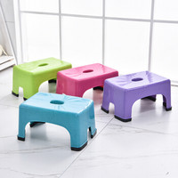 双桃 SHUANG TAO 家用塑料加厚小凳子椅子 儿童小凳子 浴室防滑矮凳小板凳换鞋凳 绿色1只装