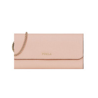 FURLA 芙拉 BABYLON系列 女士 牛皮革 烟粉色 XL号 链条斜挎包钱包 E-EP73-B30-6M0 烟粉色