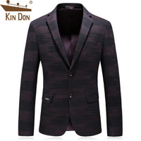 金盾（KIN DON）西服 男新款男士两粒扣商务休闲西装外套 216XF1808 酒红 L