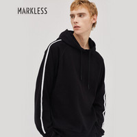 MARKLESS 卫衣男连帽休闲卫衣韩版纯色宽松运动衫WYA8418M黑色180/96（XL）