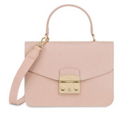 FURLA 芙拉 METROPOLIS系列 女士 牛皮革 烟粉色 S号 手提斜挎包 B-BLE8-ARE-6M0 948624 烟粉色