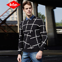 Lee Cooper 针织衫/毛衣男花纹套头时尚舒适打底衫 113D03 黑色 M码
