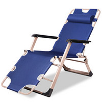 欧宝美简易便携折叠椅夏天家用多功能躺椅午休椅蓝色