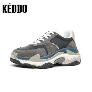 KEDDO 平底休闲时尚系带运动爸爸老爹丑鞋子女CN009KD117/01KD 黑色 35