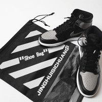 京惠思创 JH0956 旅行便携鞋袋 鞋包收纳袋男女收纳透明杂物袋防尘防潮鞋袋 收纳包黑色 大号2只装