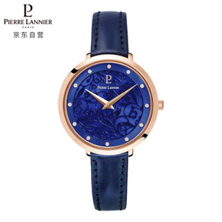 连尼亚（PIERRE LANNIER）法国女士手表 EOLIA浮雕系列 33mm秘密花园时尚3D立体雕花小众石英女表PL-039L966