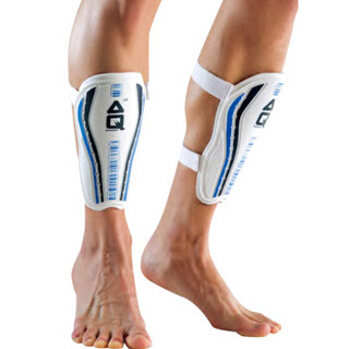 AQ护腿板足球成人儿童护小腿板 图腾S62681运动护具含绑带 白蓝 M|身高140-160CM