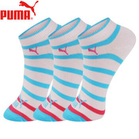 PUMA彪马袜子女士条纹船袜3双装 粉红 均码