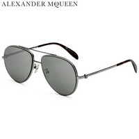 亚历山大·麦昆Alexander McQueen eyewear太阳镜男女款国际版飞行员墨镜AM0172S-002钌红镜框银灰色镜片60mm