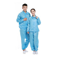 谋福 8529谋福 8529 翻领防静电服 无尘洁净防护服 净化服洁净服 分体工作服 防尘服 蓝色翻领款 XXL-175cm