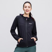 雪中飞 SNOWFLYING 户外春季女士透气弹力徒步速干冲锋衣外套 A1621FY022 硕士黑XXL