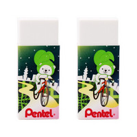 Pentel 派通 日本派通（Pentel）学生考试专用橡皮擦卡通纪念版橡皮制图用橡皮ZEH-05PTP 2块装