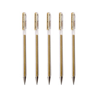 日本派通(Pentel)水笔签字笔高光笔手绘笔走珠笔抄经笔K108金色0.8mm 5支装原装进口