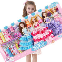 奥智嘉 超大礼盒梦幻3D真眼公主换装芭比娃娃套装 儿童玩具 女孩玩具礼物