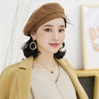677888贝雷帽平顶画家帽秋冬天秋季帽子女冬季韩版潮流英伦时尚 可调节