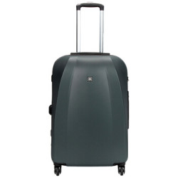 SUISSEWIN 拉杆箱24英寸 PC材质登机箱静音万向轮行李箱 商旅两用旅行箱 SN6104灰色
