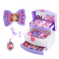 迪士尼Disney 苏菲亚公主多功能手提彩妆箱 儿童女孩过家家玩具安全水洗化妆品礼盒套装粉盒