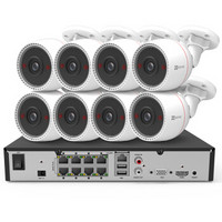 海康威视萤石200万POE监控设备套装X5S+C3T 8路6T硬盘 8台1080P家用商用高清摄像头系统监控器