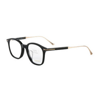TOM FORD 汤姆福特 中性款黑色镜框金色镜腿板材全框光学眼镜架眼镜框TF5484-F 001 52MM