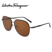 菲拉格慕（Ferragamo）太阳镜女款时尚个性经典太阳镜方框墨镜 SF181S 001 60mm