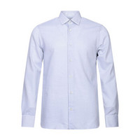 Ermenegildo Zegna 杰尼亚 男士灰白色蓝点图案棉质长袖衬衫 405336 9DFLER 8