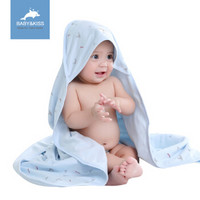 [京东joy联名款]贝吻 婴儿抱被春夏双层抱毯新生儿包毯85cm*85cm蓝色 B3058
