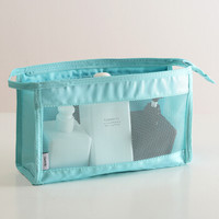 芳草地 便携化妆包手拿包旅行出差简约洗漱收纳包（天蓝）