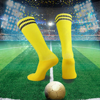 星加坊青少年足球运动袜子男女袜户外跑步袜黄色002Y