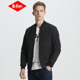 Lee Cooper 夹克男舒适时尚休闲飞行员装棒球服外套  LEE7021 黑色 XL码