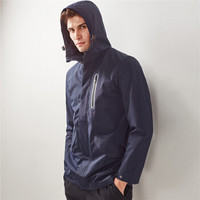 GIORDANO 佐丹奴 男装夹克 防泼水可束腰中长款连帽夹克 01077791